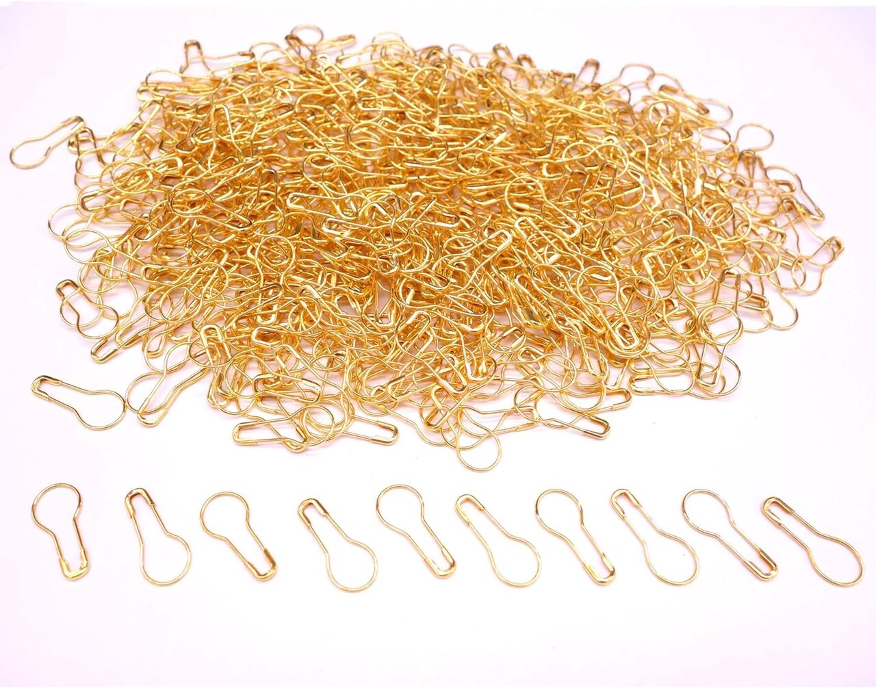 1000Pcs Metal Golden Safety Pins/Bulb Pin/Gourd Pin/Calabash Pin
